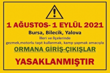 Ormanlara girişler yasaklandı.